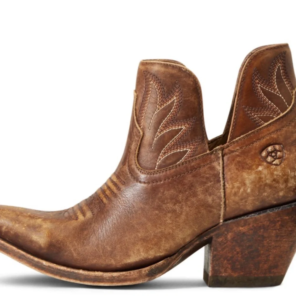 Wowens Ariat Hazel Naturally Distressed Brown Leather Ankle Booties size 10b - Picture 9 of 9